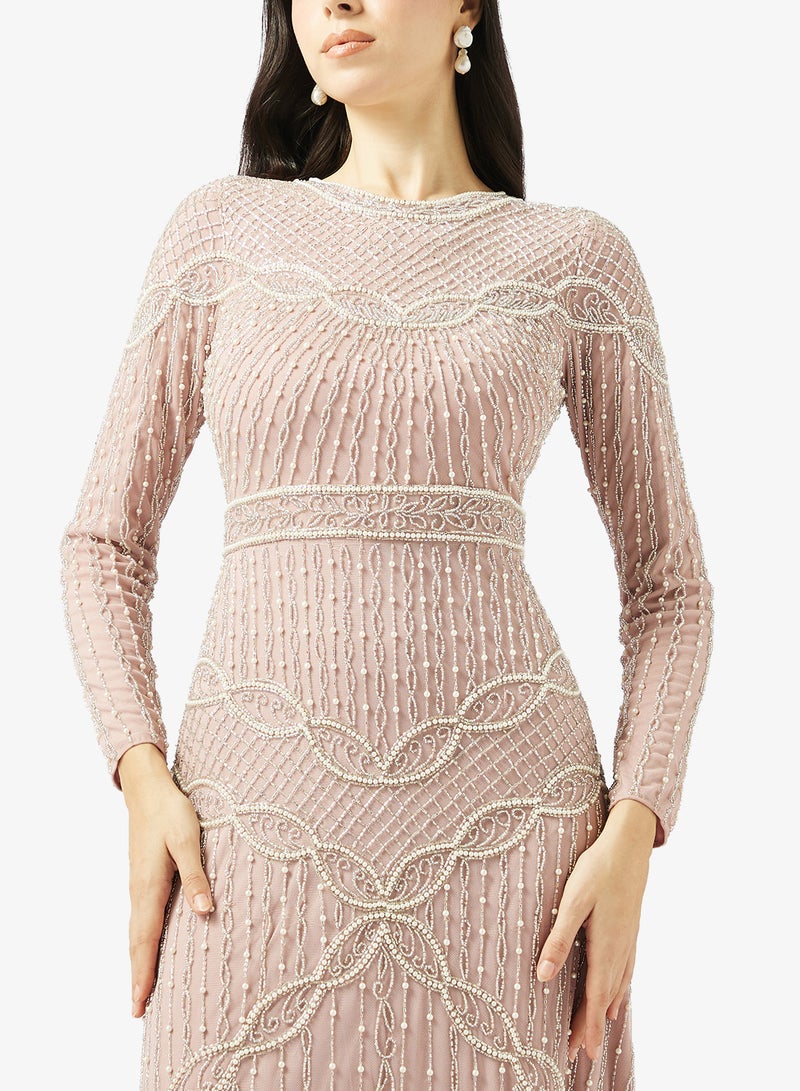 MARYISA Crew Neck Sequin Maxi Dress - Image 3